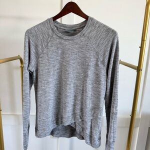 Athleta Criss‎ Cross Sweatshirt gray soft oversized W Sz XS